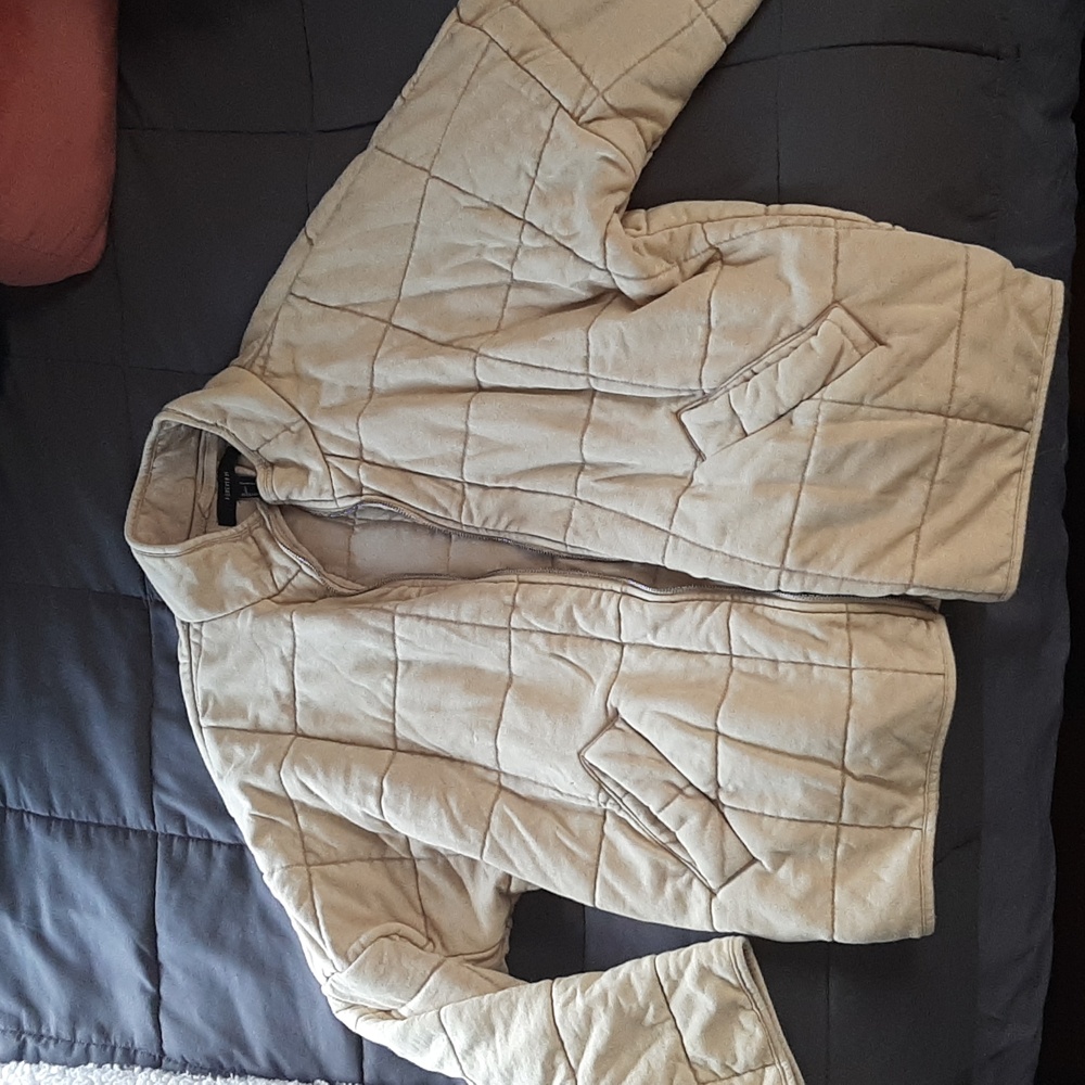 Forever 21 soft yellow quilted jacket